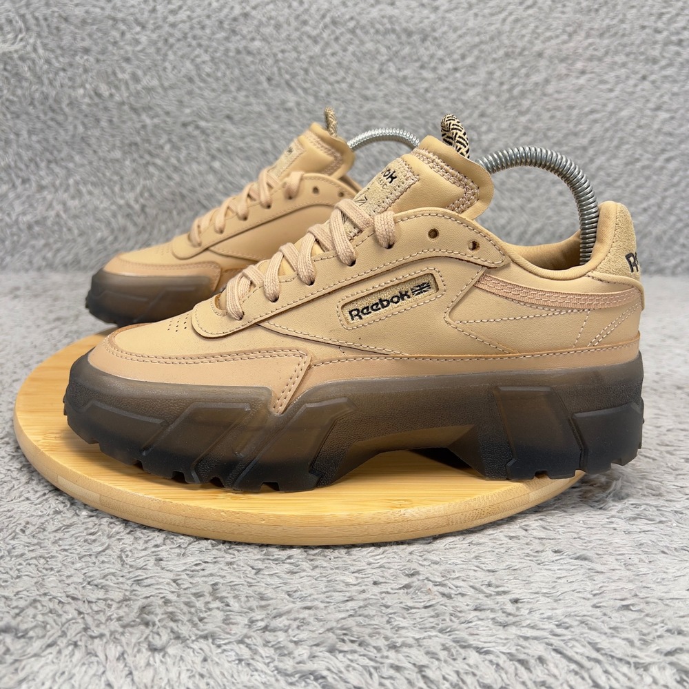 Reebok Cardi B Club C Double Geo Modern Beige Platform Sneakers H05182 Womens 7